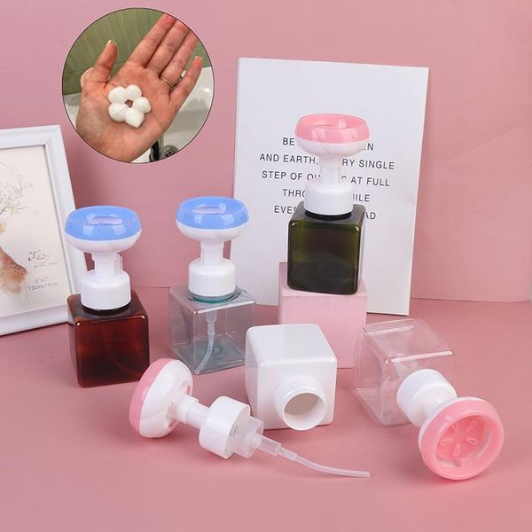 

liquid soap dispenser bottle foaming lotions refillable flower pump head shampoo cosmetic empty 250ml