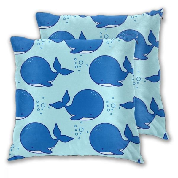 

pillow case decorative pillowcase blue dolphin throw square polyester cover for home office