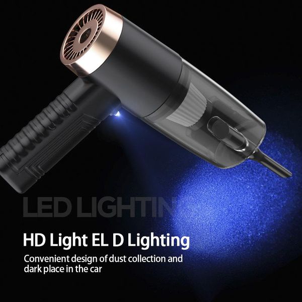 

vacuum cleaner 12v 120w handheld wet dry portable mini with led light and for home/car