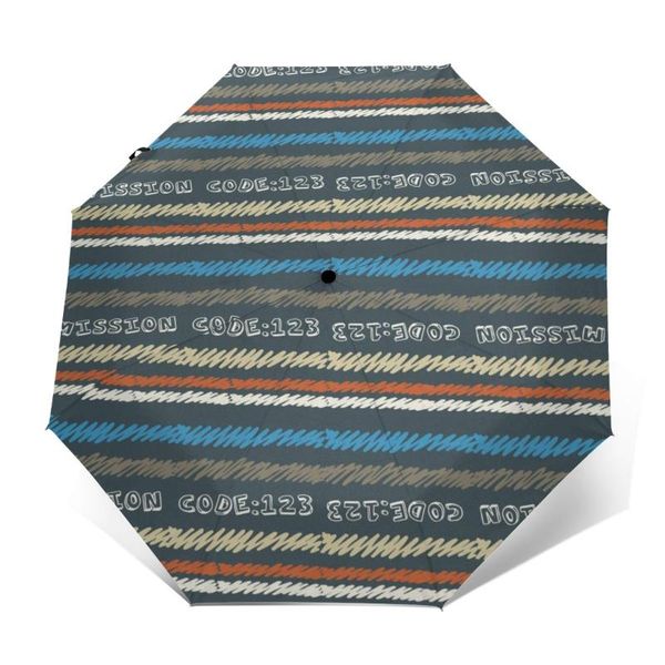 

umbrellas automatic umbrella funny mission code three-fold women men rain