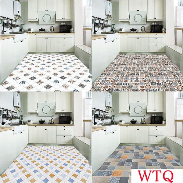

wallpapers thicken bathroom kitchen non slip floor tile sticker self adhesive wallpaper waterproof bedroom living room stickers