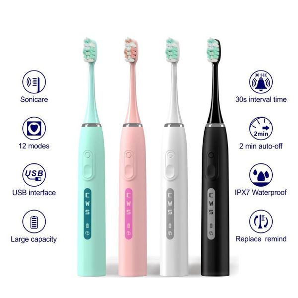 

smart electric toothbrush jmore usb type c rechargeable sonic timer 15 modes whitening ipx7 waterproof p3sa