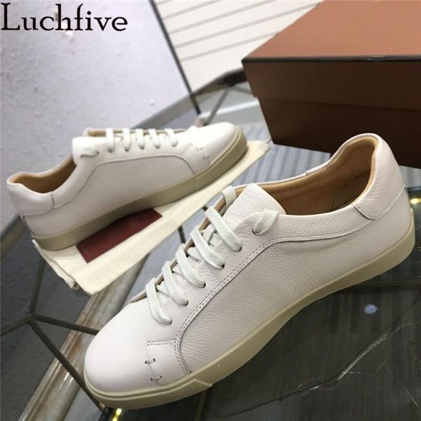 

dress shoes men loafers flat round toe genuine leather leisure spring autumn lace-up walking man comfortable casual, Black