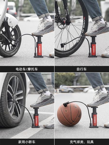 

bike pumps 80psi high pressure pump av/fv portable air inflator foot bomba de ar bicicleta mtb bicycle accessories