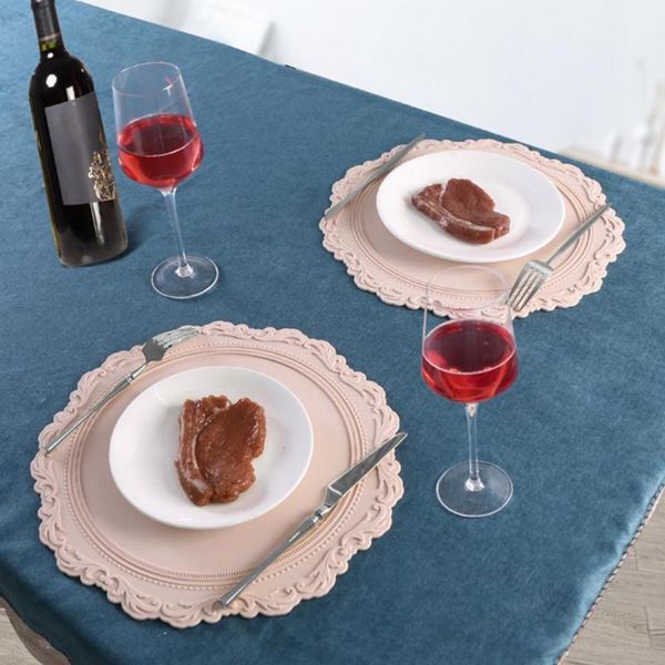 

mats & pads high-quality embossed table mat heat insulation silicone macrame round thick pot cup for home