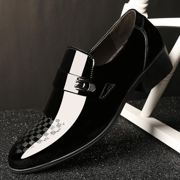 

dress shoes elegant patent leather loafers men formal wedding for italian shoe black business man