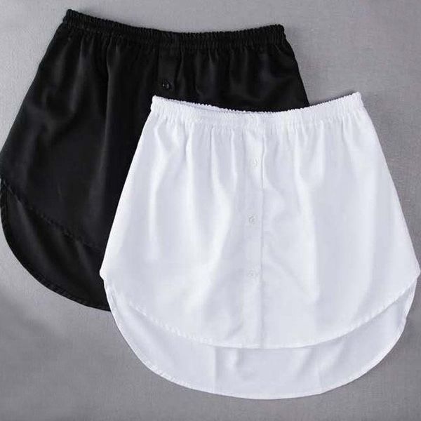 

skirts women fake shirt tail blouse hem skirt sweater extender detachable underskirt a-line diy garments accessories, Black