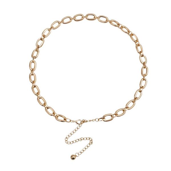 

belts high waist gold for women fashion waistbands all-match belt party jewelry dress metal chain, Black;brown