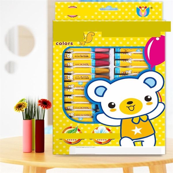 

9qw stationery crayon kindergarten pupils 24 36 color 12 color 18 children's crayon ing stick pastels oil painting pens pastelsstatione, Black;red