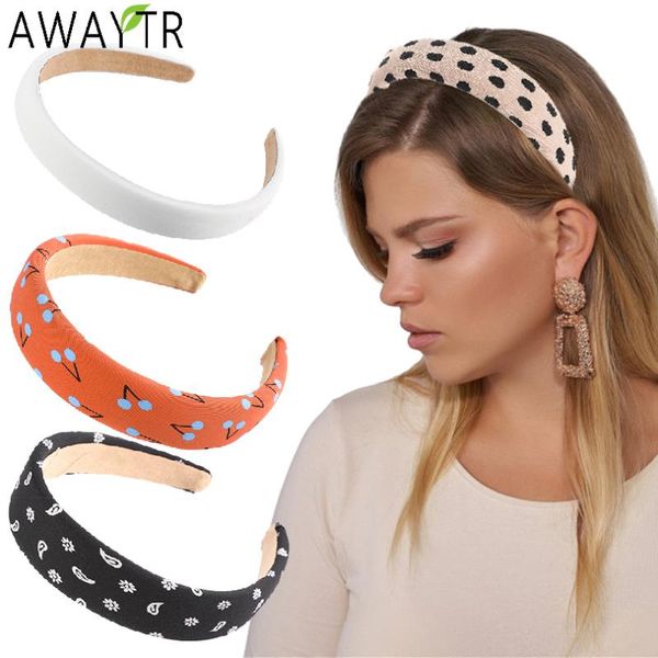 

wide print headbands for women hairbands elastic bezel dot hair hoop bands bow fashion girls accessories headwear
