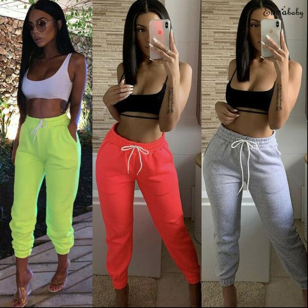 

autumn women capris fashion elastic waist sweatpants trouser winter casual high pencil pants green red gray, Black;white