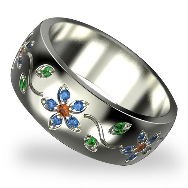 

wedding rings fashion colorful small flower vine engagement party female women's jewelry girls, Slivery;golden