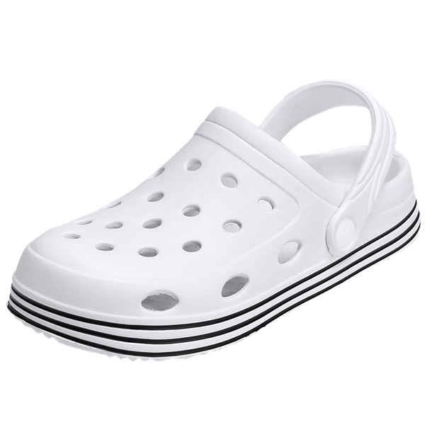 

sandals women summer hole shoes girl pu garden white beach flat house slippers, Black