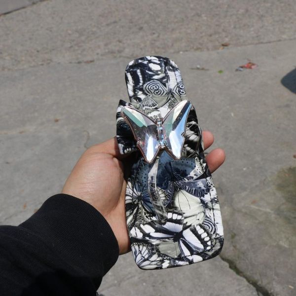 

sandals women summer bowknot wild flat outside shallow square toe sapatos mulher zapatillas mujer casa mules sliders shoes 2021, Black