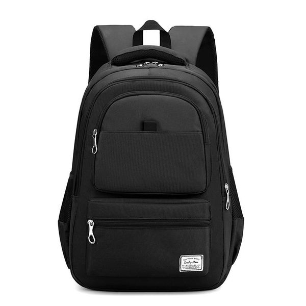 

backpack big capacity men lap15.6 oxford gray solid high school bags teen college student back pack multifunctional bagpack