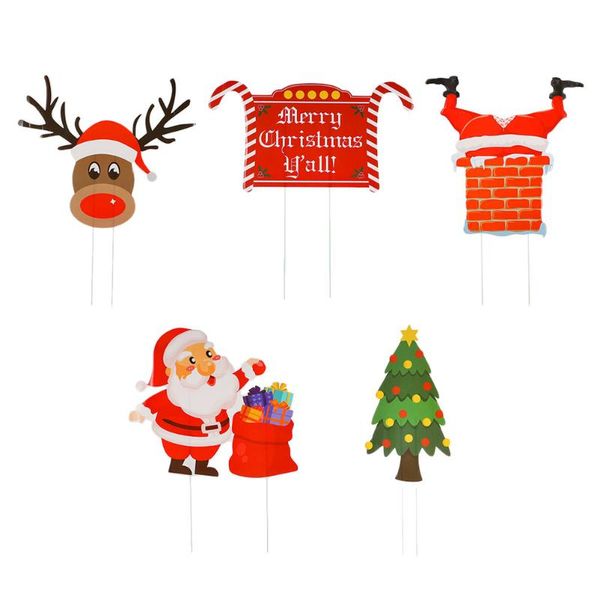 

greeting cards 5pcs christmas yard signs themed lawn stakes garden decor