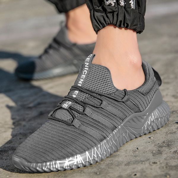 

2021 men women knit running sport shoes triple black pink grey breathable comfortable couples outdoor trainers sneakers big size 35-46 y-h15