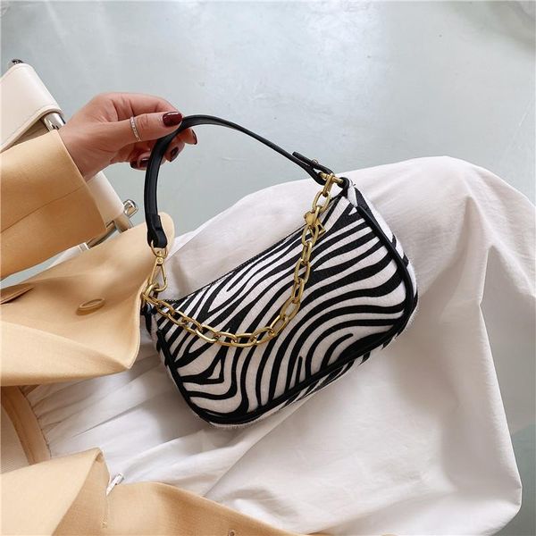 

evening bags women zebra pattern pu leather armpit bag for 2021 small chain shoulder handbags female travel trending designer hand
