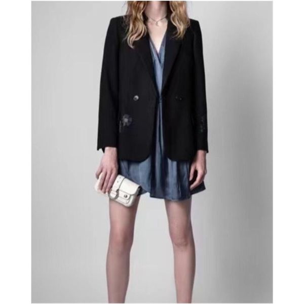 

women's suits & blazers 2021 autumn and winter style front head diamond suit jacket, White;black