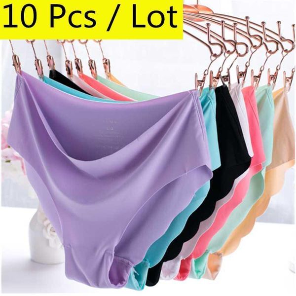 

women's panties 10pcs/lot wholesale seamless solid low-rise briefs girl pants underpants underwear, Black;pink