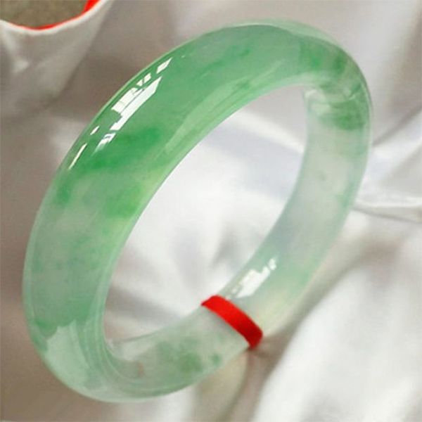 Отправить сертификат Pure Myanmar Jade A-Class 53mm-62mm Ice Light Green Elegant Princess Bracelet Best Gift