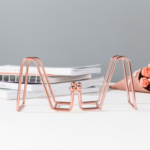 

easel stand bookshelf decorative panel iron wire art display used to store plates books rose gold /gold other home decor