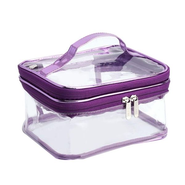 

cosmetic bags & cases portable clear makeup bag zipper cosmetics transparent travel storage pouch pvc toiletry organizers with handle