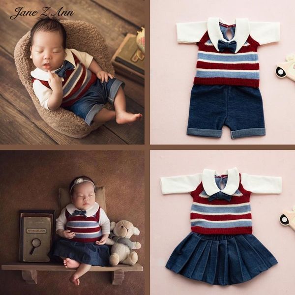 

caps & hats po studio shooting suit born baby boys girl twins brother sisiter pography college style british clothes, Yellow