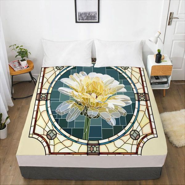 

sheets & sets luxury elastic fitted sheet bed with an band mattress cover 150x200/160x200 for home flowers window
