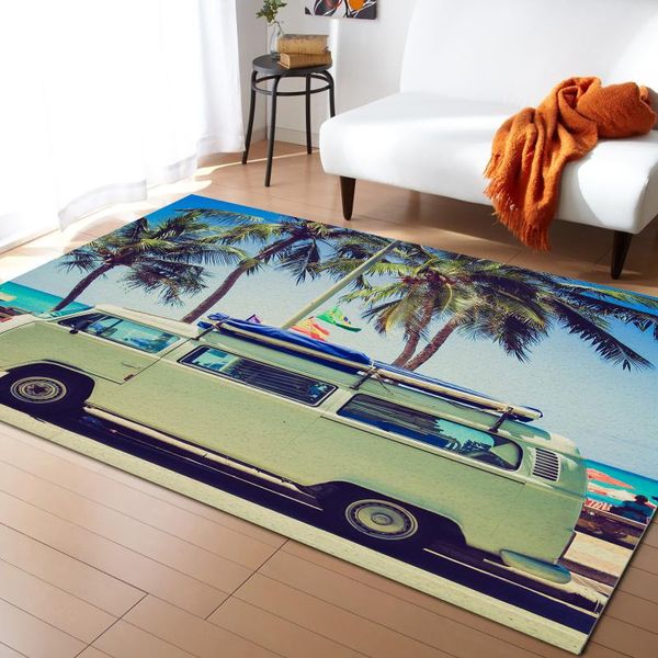 

carpets beach palm tree bus carpet for home living room bedroom bedside decor large area rug kids crawl mat