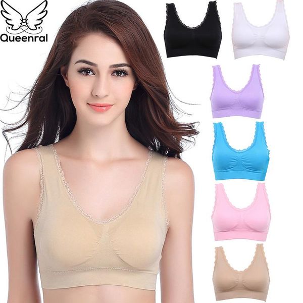 

bras queenral bra seamless push up for women vest comfortable front closure wire breathable underwear bh, Red;black