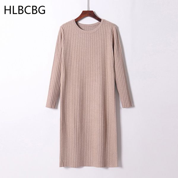 

women's sweaters women basic knit straight o neck solid long sleeve sweater autumn winter elegant black apricot midi es z21n, White;black