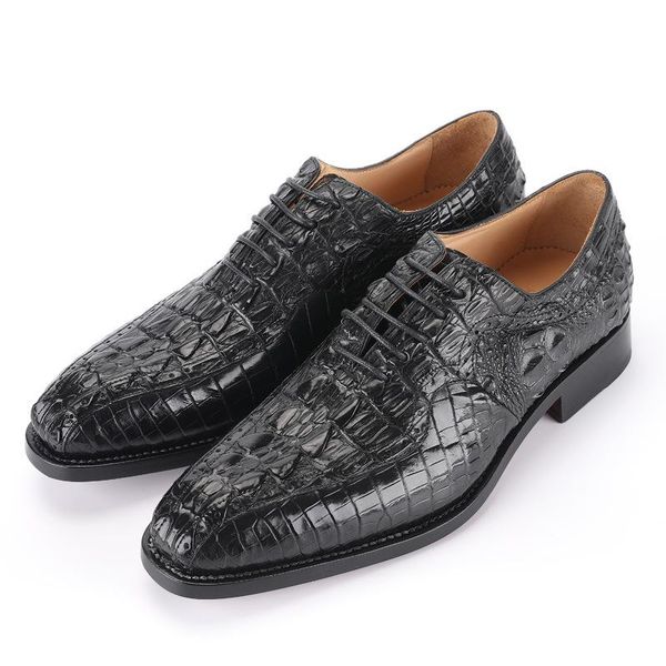 

dress shoes thailand crocodile leather mens office for business formal wear wear-resistant non-slip zapatos para hombre, Black