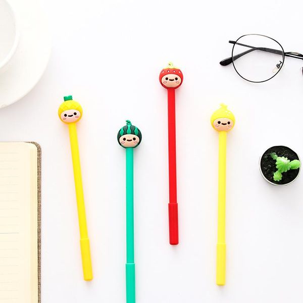 

gel pens 2 pcs cute pear strawberry pen kawaii korean stationery creative gift school supplies 0.5mm fruit