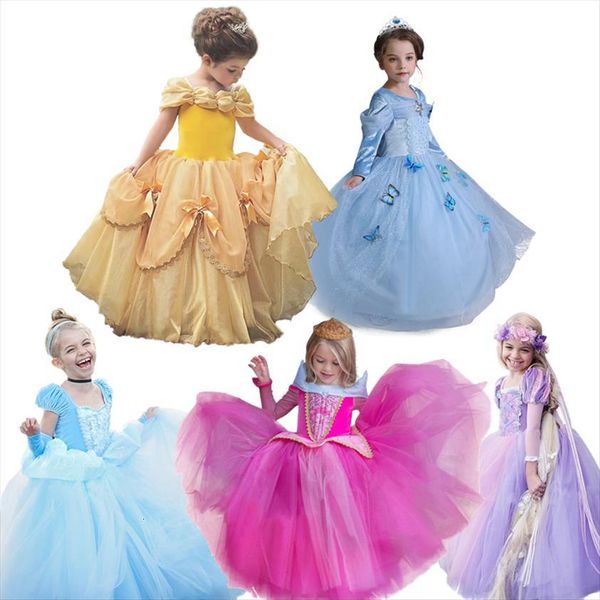 

girls up princess christmas girl dresses cosplay costume halloween party childrens clothing kids for, Red;yellow
