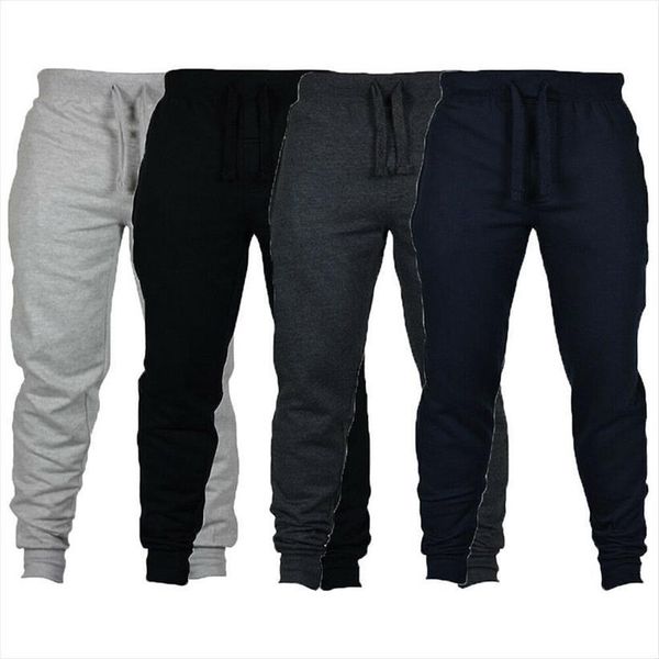 

joggers male trousers casual women pants sweatpants jogger grey elastic cotton gyms fitness workout exercise, Black
