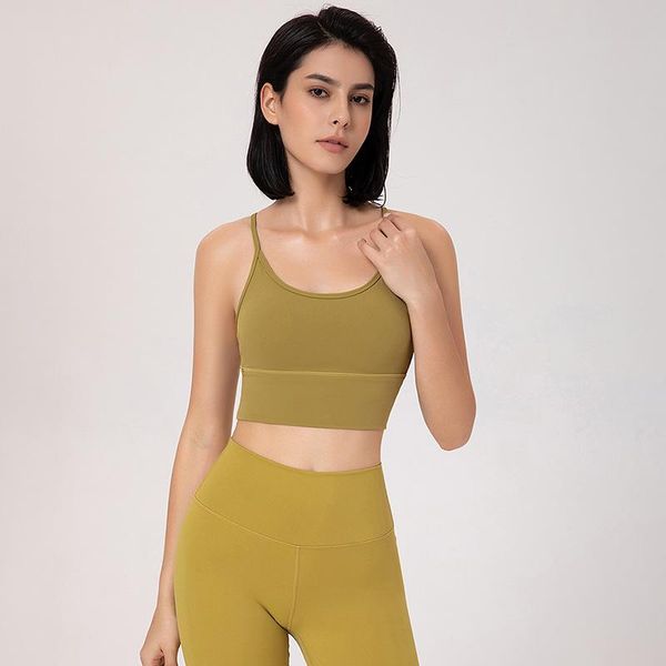 

yoga outfit 2021 beautiful back sports bra women shockproof sling fitness