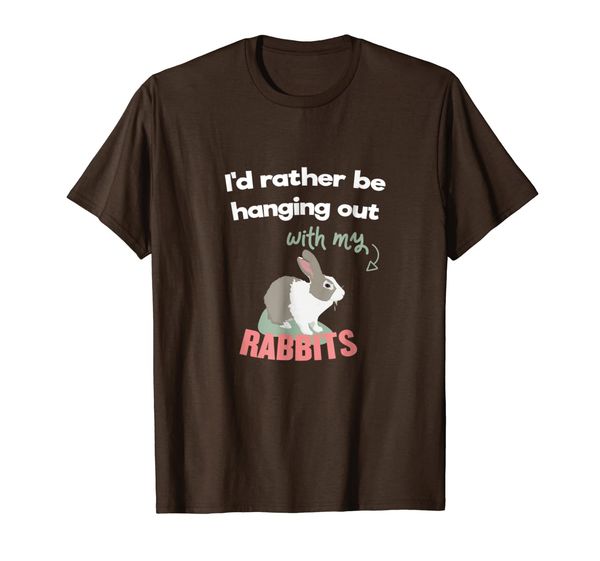 

i'd rather be hanging out with my rabbits pet owner t-shirt, White;black