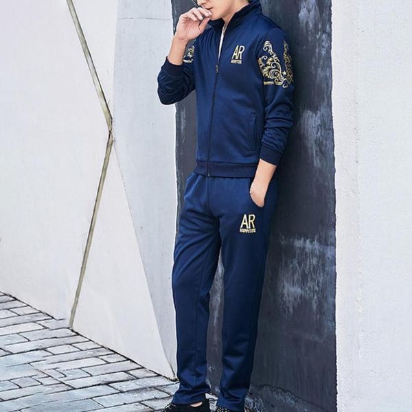 

jogging clothing sweat suit long sleeve 2 pieces drawstring bronzing printed men sweatshirt pants set, Black;red
