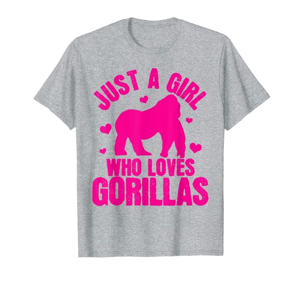 

gorilla just a girl who loves gorillas apes monkeys gift t-shirt, White;black