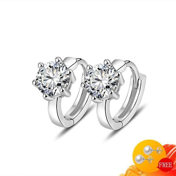 

dangle & chandelier fashion earrings 925 silver jewelry round shape zircon gemstone drop for women wedding engagement party accessories