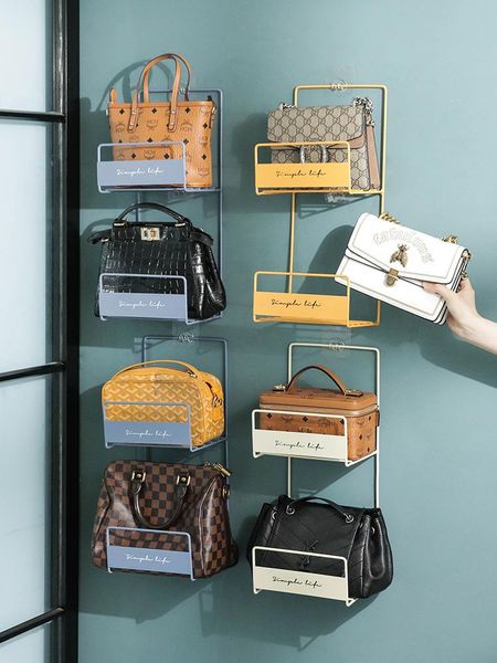 

hooks & rails bag storage rack household bedroom closet finishing door rear wall hanging