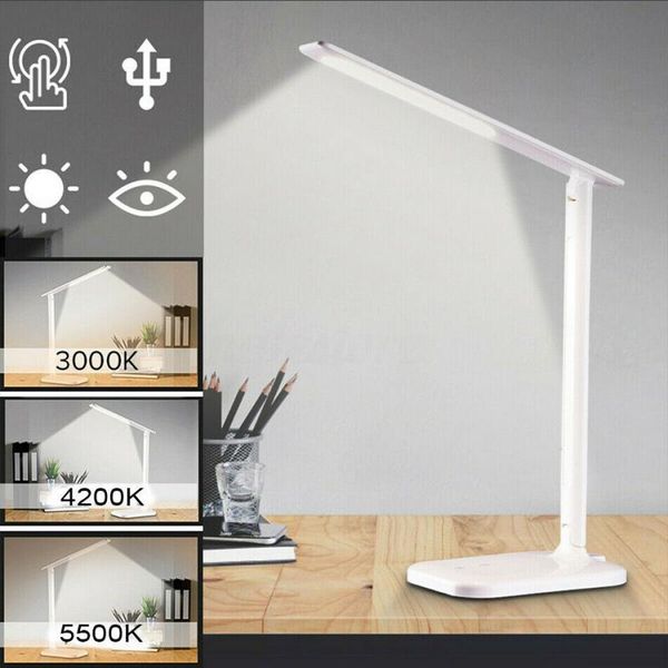 

table lamps 10w 28led usb charge desk lamp + qi wireless phone charger reading home light led 3 color stepless night