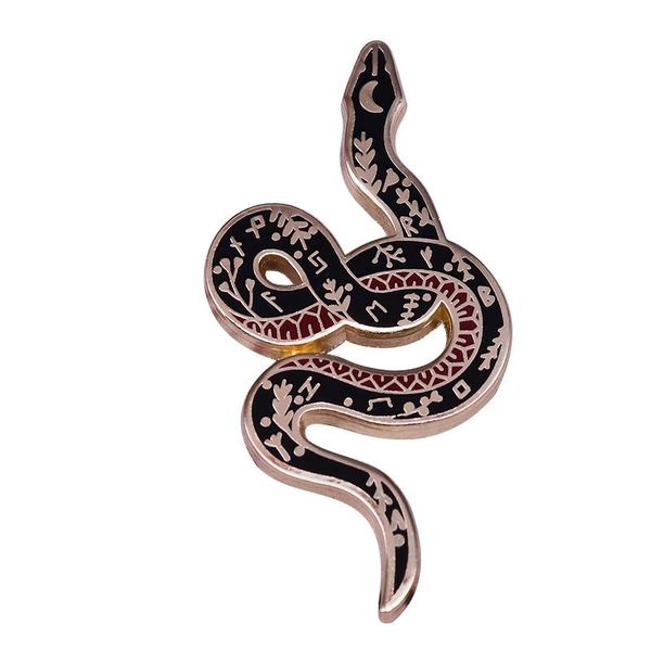 

pins, brooches vintage black viking rune snake brooch pins enamel metal badges lapel pin jackets jeans fashion jewelry accessories, Gray