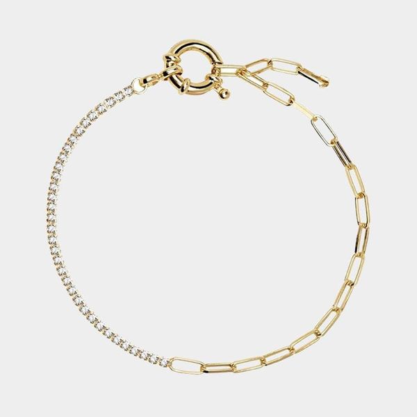 

bangle square elegant bracelet zircon shiny chain jewelry, Black