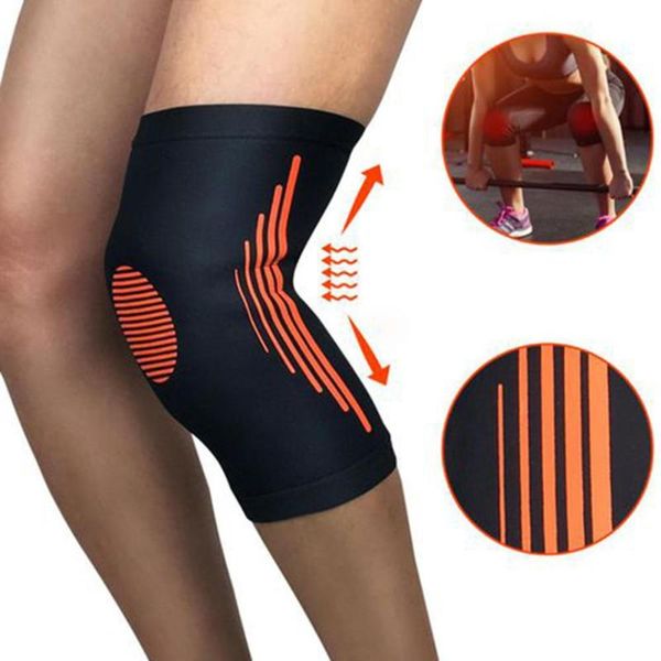 

1pc football basketball knee pad support guard elastic sport gym training brace elbow & pads, Black;gray