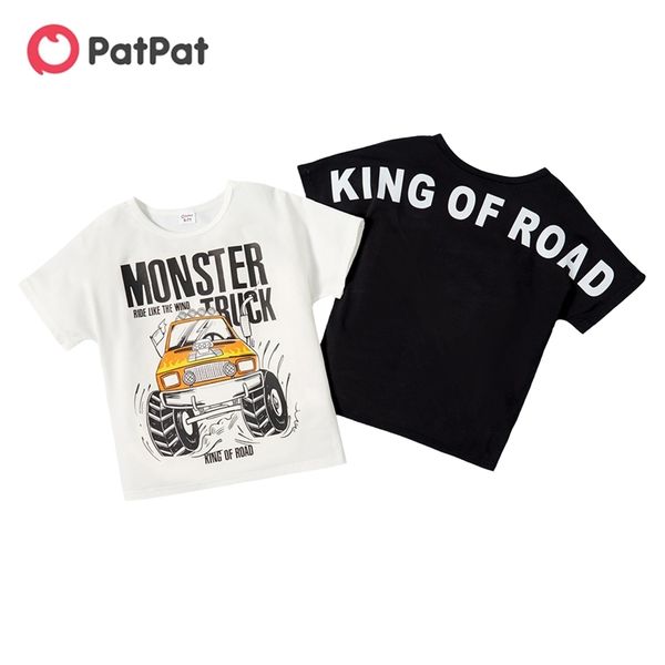 

summer kid boy street style car letter t-shirt 210528, Blue