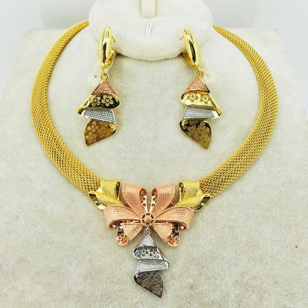 

earrings & necklace wholesale gold jewelry collection african brides wedding gifts women wife set, Silver