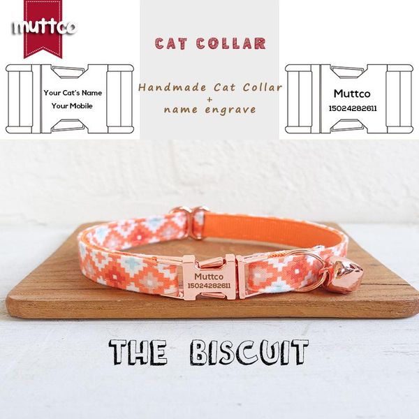 

cat collars & leads muttco retail handmade engraved rose gold metal buckle collar for the biscuit design 2 sizes ucc065m