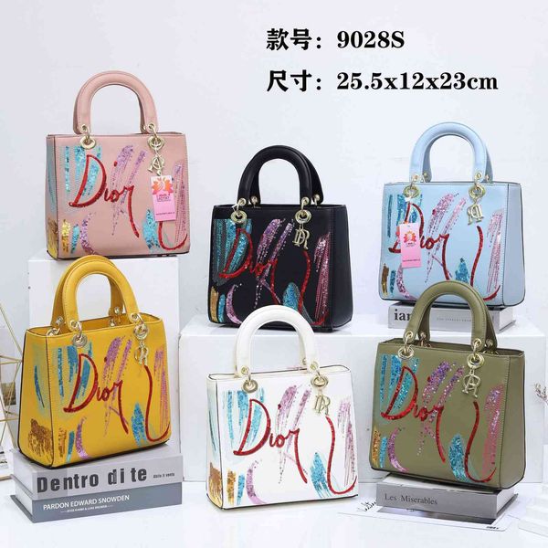 

70% off luxury design handbag 2021 sequin embroidered pu portable messenger women's bag princess bag 6qjk